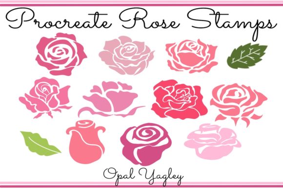 12 Procreate Roses Stamps: Digital Art Made Simple