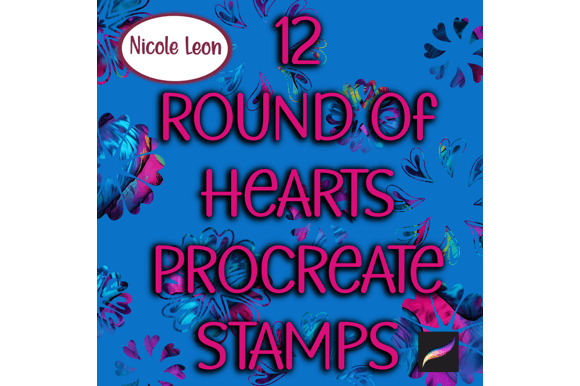 12 Round of Hearts Procreate Stamps for Digital Artists