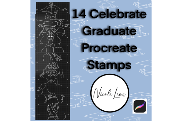 14 Celebrate Graduate Procreate Stamps for Your Projects