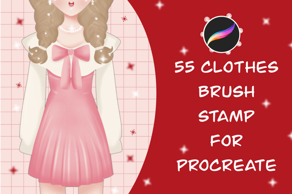 55 Clothes Brush Stamp for Procreate: Quick Character Design