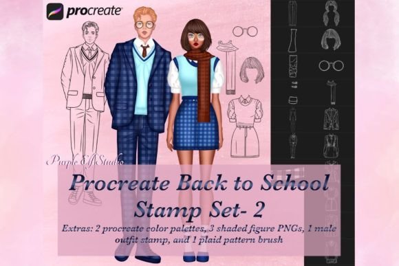 Accelerate Your Fashion Illustrations with Back-to-School Stamps Set-2