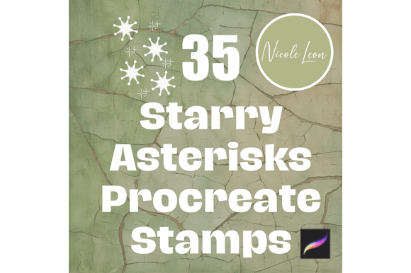 Adding a Touch of Magic with 35 Starry Asterisks Procreate Stamps