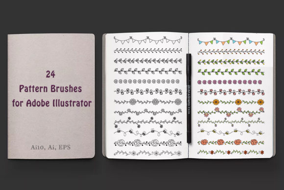 Floral Pattern Brushes for Illustrator: Instant Organic Detail