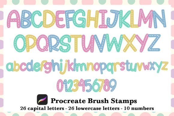 Instant Graphic Design with Alphabet & Number Procreate Brush Stamps
