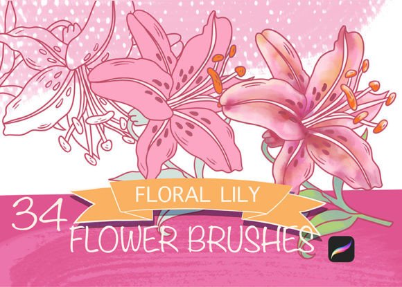 Lily Stamp Brushes for Procreate: A Designer's Botanical Toolkit