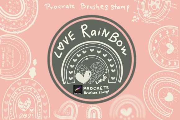 Love Rainbow Procreate Brushes Stamp: Instant Joy for Your Digital Art