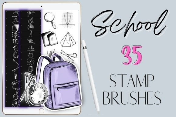 Procreate School Teacher Stamps Brushes: Classroom Creativity