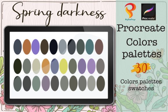 Procreate Spring Darknesses Colors: Moody Pastels for iPad