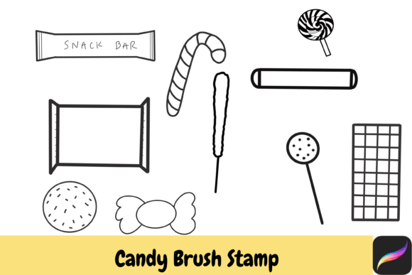 Sweeten Your Designs with Candy Sweet Hand Drawn Brush Stamps