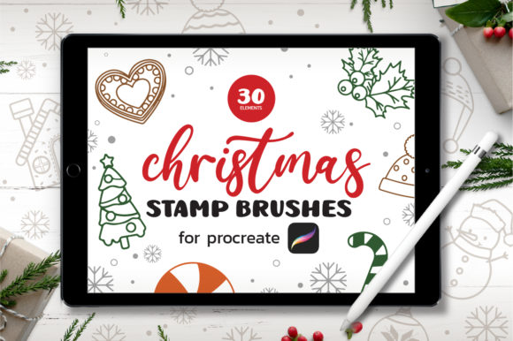 Transform Your Holiday Art with 30 Christmas Procreate Brushes