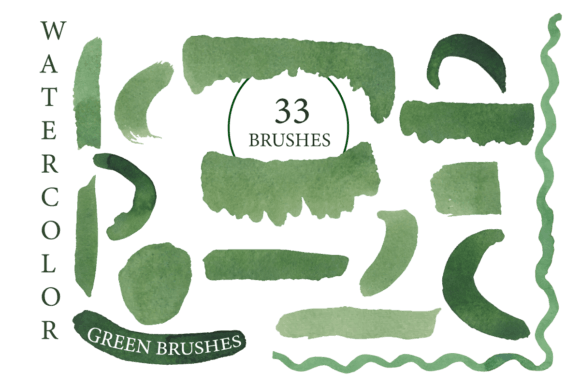 Watercolor Green Brush Strokes: Organic Texture for Modern Design